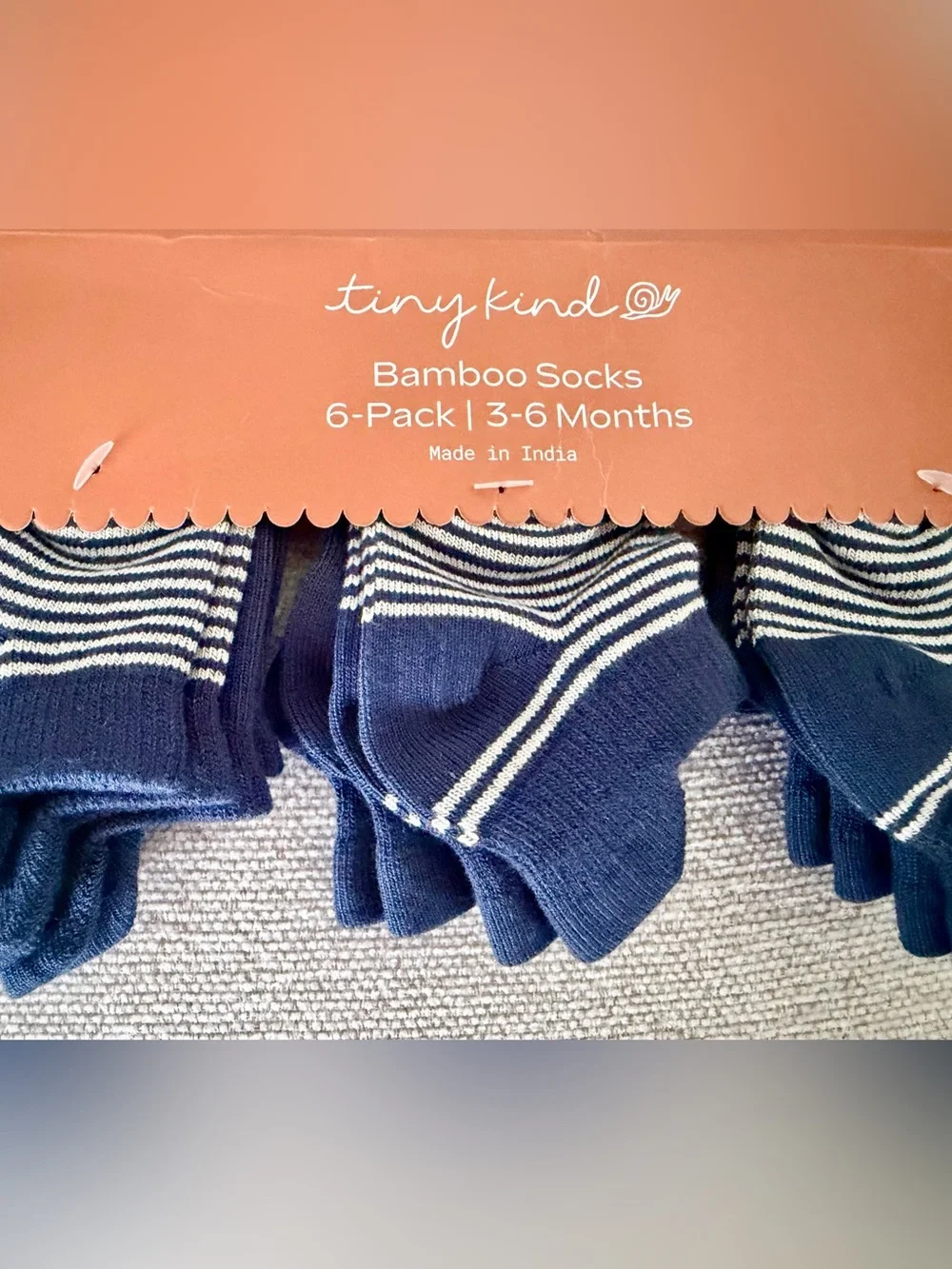 NWT! Tiny Kind Bamboo Viscose Socks (6 Pack) - Indigo